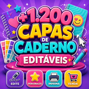 Miniatura de 1.200 Capas de Caderno Editáveis